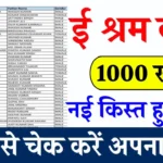 E Shram Card List: ई श्रम कार्ड की 1000 रूपए की नई लिस्ट जारी, जल्दी नाम चेक करें