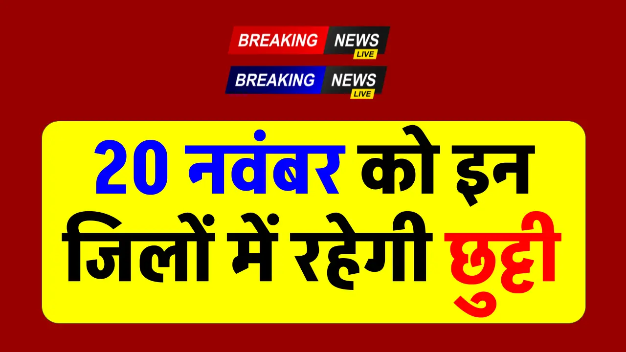 20 नवंबर को सरकारी स्कूल-ऑफिस बंद, जानिए कौन से जिलों में सरकारी छुट्टी, क्या आप भी हैं शामिल?